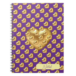 Caderno Espiral Notebook Ouro Heart