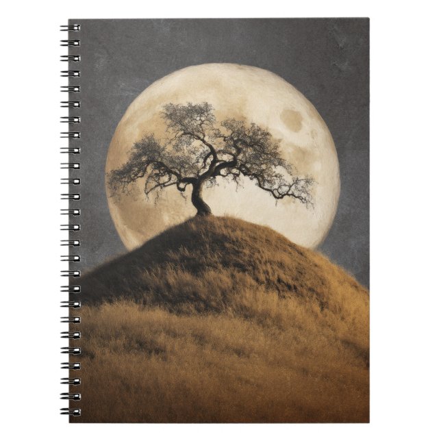 Caderno Espiral Notebook Ouro Hill Moonlit Tree (Frente)