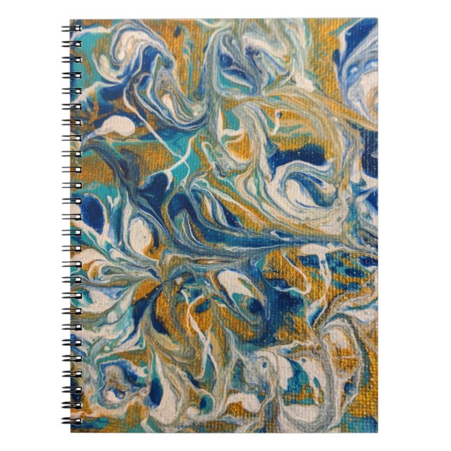 Caderno Espiral Notebook Ouro Peacock Marble (Frente)