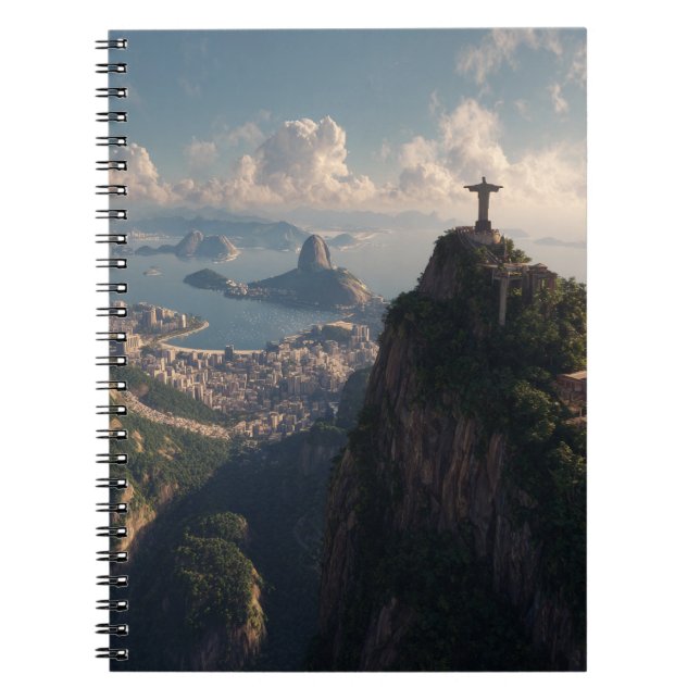 Caderno Espiral Notebook Ouro Pico Rio Skyline (Frente)