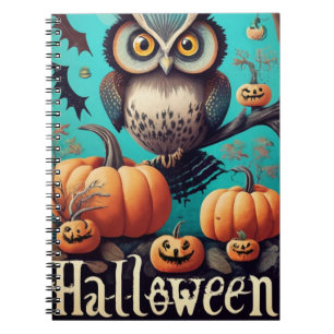 Caderno Espiral Notebook Owl e Pumpkin para a temporada