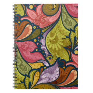 Caderno Espiral Notebook P25 Flores E Roda