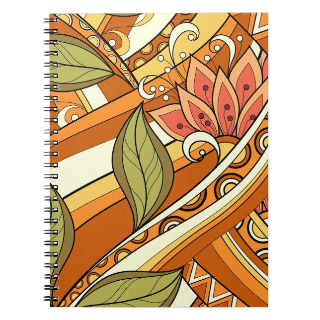 Caderno Espiral Notebook P3 Flores E Roteamento (Frente)
