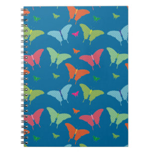 Caderno Espiral Notebook padrão de borboleta
