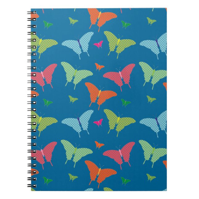 Caderno Espiral Notebook padrão de borboleta (Frente)