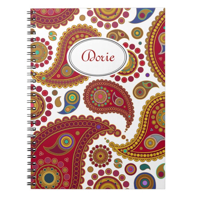 Caderno Espiral Notebook Paisley Exótico (Frente)