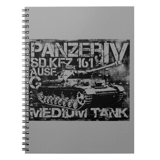 Caderno Espiral Notebook Panzer IV (80 Páginas B&W) (Frente)