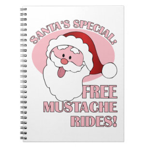 Caderno Espiral notebook Papai noel Mustache Rides