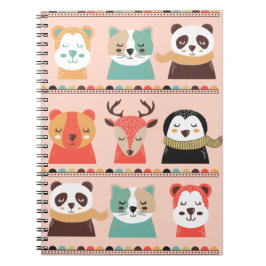 Caderno Espiral Notebook para animais de férias no inverno
