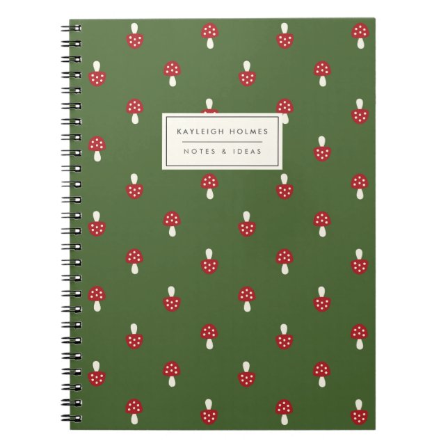 Caderno Espiral Notebook para Cogumelos Pequenos (Verde) (Frente)