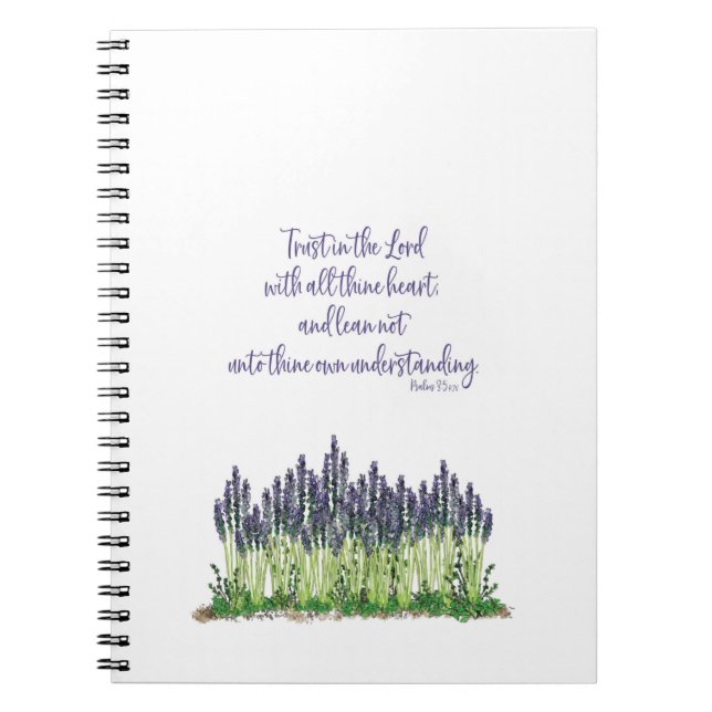 Caderno Espiral Notebook para Design lavanda de Jardim . (Frente)
