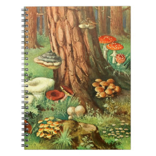 Caderno Espiral Notebook para Diário espiral da floresta de cogume