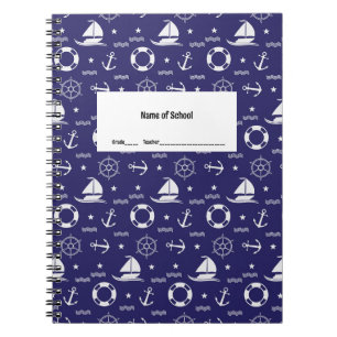 Caderno Espiral Notebook para estudantes de temas náuticos