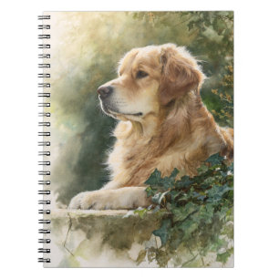 Caderno Espiral Notebook para ouro Retriever Garden