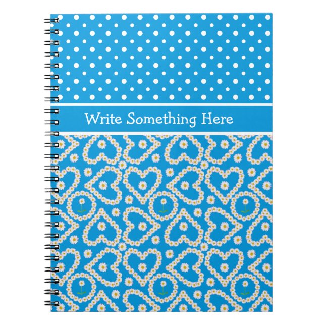 Caderno Espiral Notebook para personalizar: Polkas, Daisychains, B (Frente)
