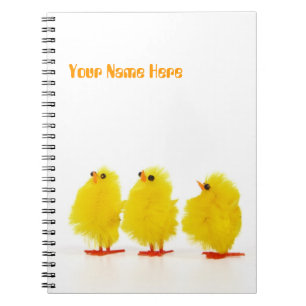 Caderno Espiral Notebook para pintinhos para bebês páscoas
