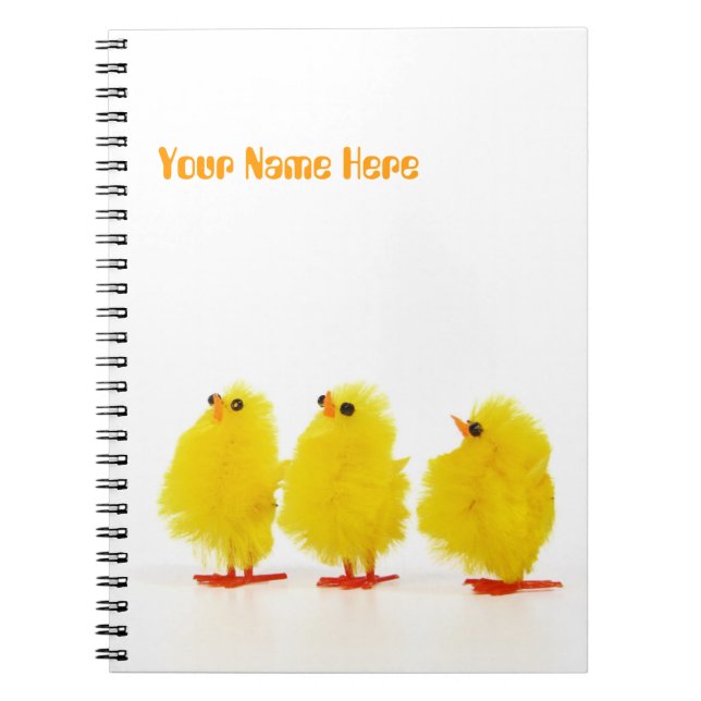 Caderno Espiral Notebook para pintinhos para bebês páscoas (Frente)