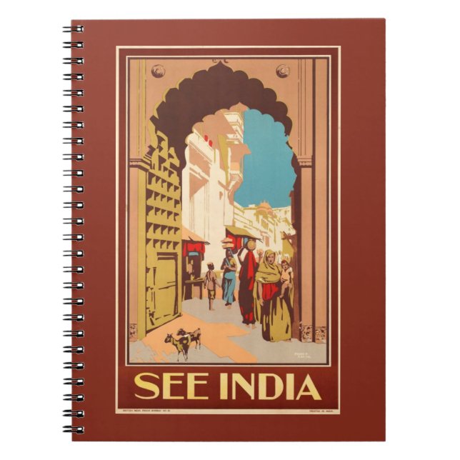 Caderno Espiral Notebook para Poster de viagens Índia (Frente)
