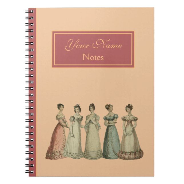 Caderno Espiral Notebook para senhoras retrô-regência para fãs de  (Frente)