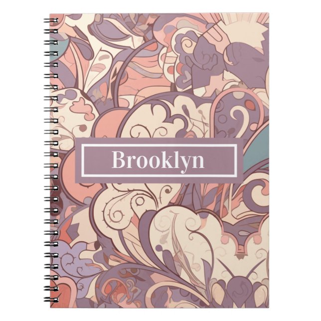 Caderno Espiral Notebook Pastel Abstrato (Frente)