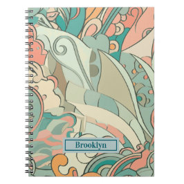 Caderno Espiral Notebook Pastel Abstrato