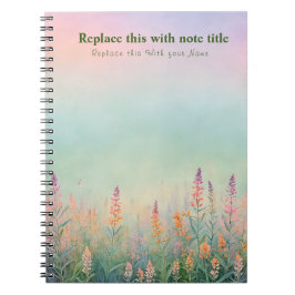 Caderno Espiral Notebook Pastel Floral rico