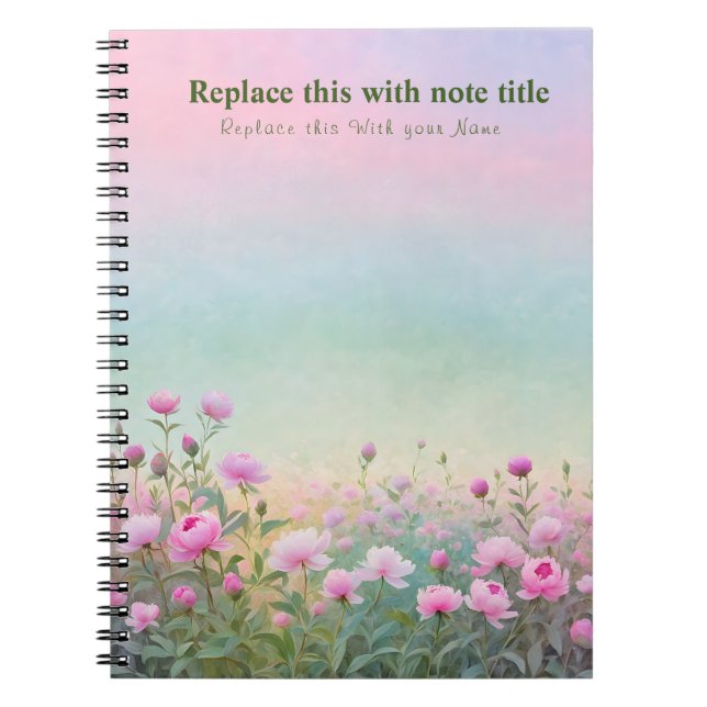 Caderno Espiral Notebook Pastel Floral rico (Frente)