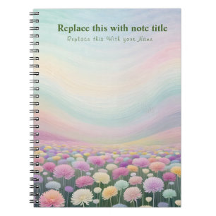 Caderno Espiral Notebook Pastel Floral rico
