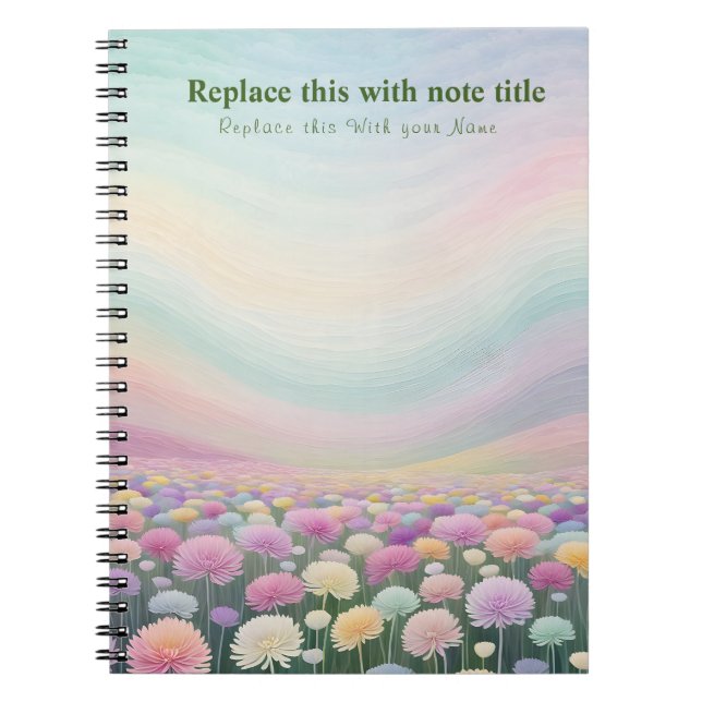 Caderno Espiral Notebook Pastel Floral rico (Frente)
