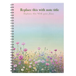 Caderno Espiral Notebook Pastel Floral rico