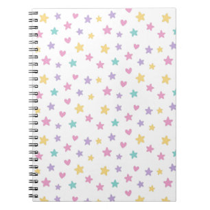 Caderno Espiral Notebook Pastel Stars and Heart Spiral
