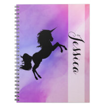 Notebook Pastel Unicorn Design com seu nome