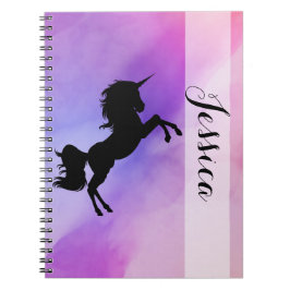 Caderno Espiral Notebook Pastel Unicorn Design com seu nome