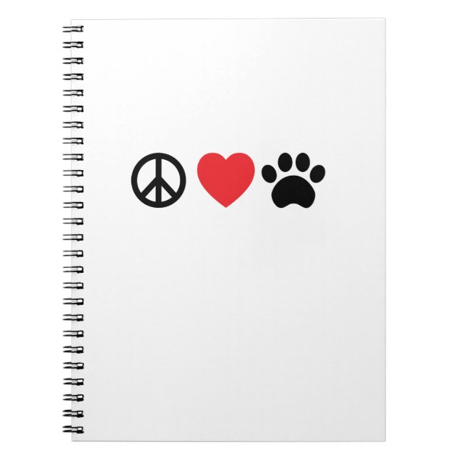 Caderno Espiral Notebook Pata Paz e Amor (Frente)