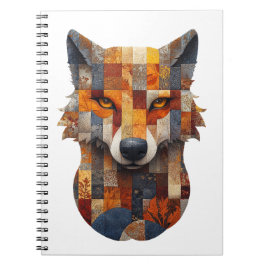 Caderno Espiral Notebook patchwork Wolf