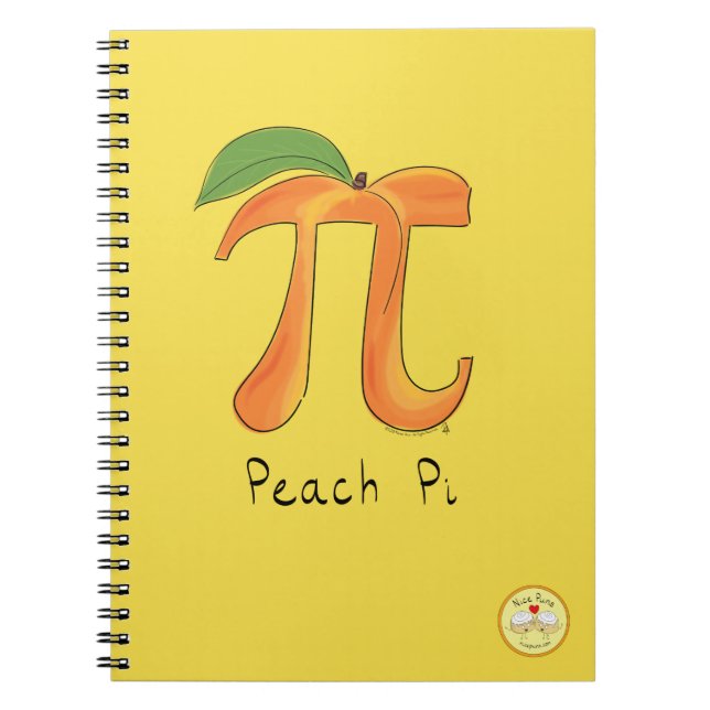 Caderno Espiral Notebook Peach Pi Cute Math Pi Day (Frente)