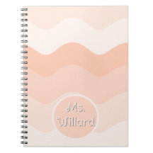 Notebook Peach wavy Spiral