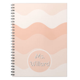 Caderno Espiral Notebook Peach wavy Spiral