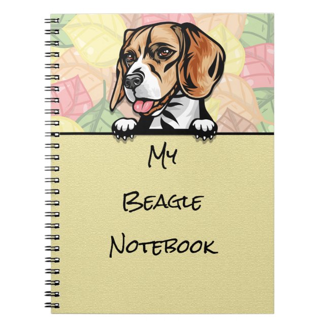 Caderno Espiral notebook Peeking Cute Beagle (Frente)