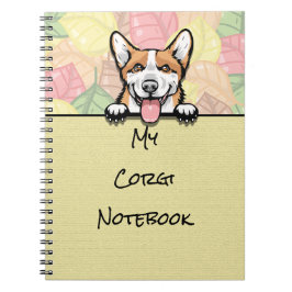 Caderno Espiral notebook Peeking Cute Corgi