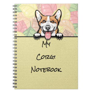 Caderno Espiral notebook Peeking Cute Corgi