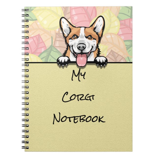 Caderno Espiral notebook Peeking Cute Corgi (Frente)