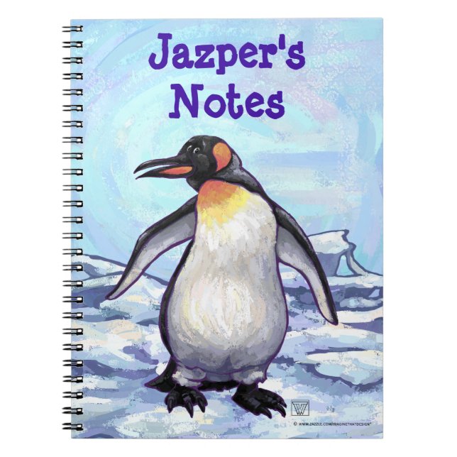 Caderno Espiral Notebook Penguin personalizado (Frente)