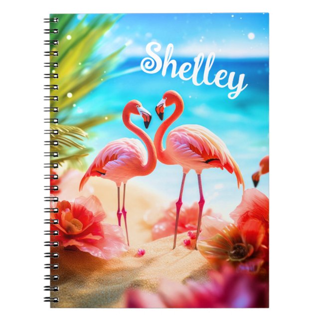 Caderno Espiral Notebook Pensado Flamingo Personalizado (Frente)