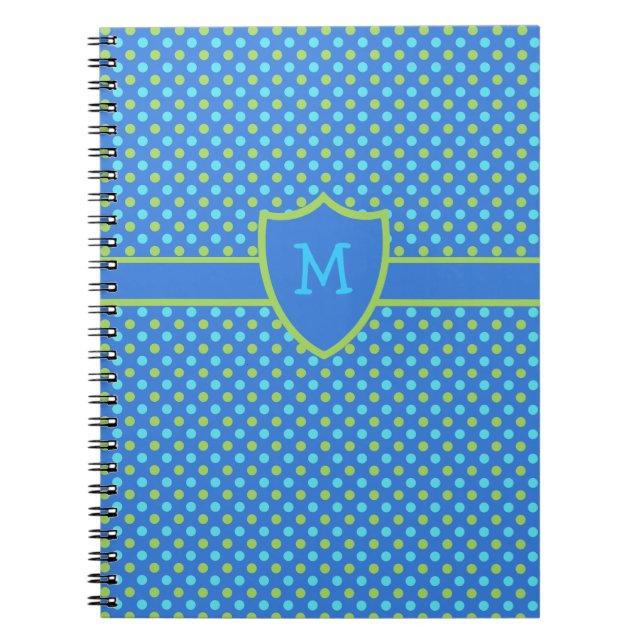 Caderno Espiral Notebook personalizado: Bolinhas azuis (Frente)