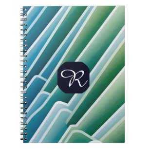 Caderno Espiral Notebook personalizado com Abstrato azul moderno