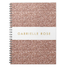 Notebook Personalizado com Faixa Glitter Dourada r