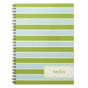 Caderno Espiral Notebook Personalizado com Faixa Moderna - Verde/A