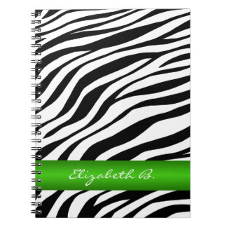 Caderno Espiral Notebook Personalizado com faixa verde de impressã