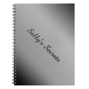Caderno Espiral Notebook personalizado com gradiente preto e branc